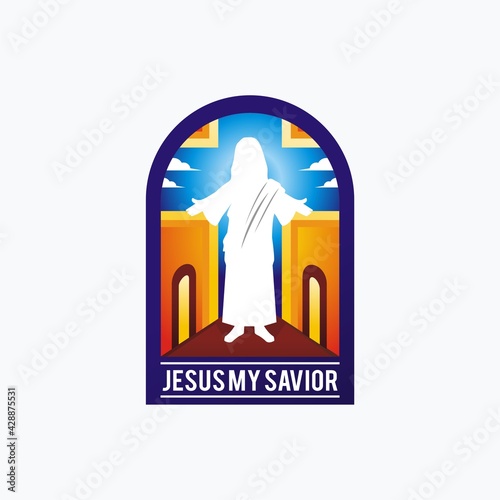 Jesus my savior vector design for christian symbol