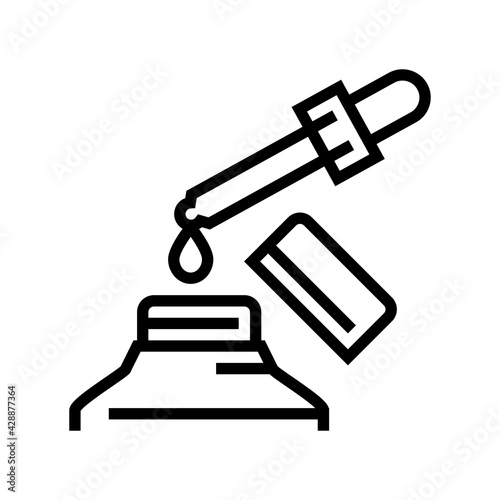 medicine homeopathy liquid dropping from pipette line icon vector. medicine homeopathy liquid dropping from pipette sign. isolated contour symbol black illustration