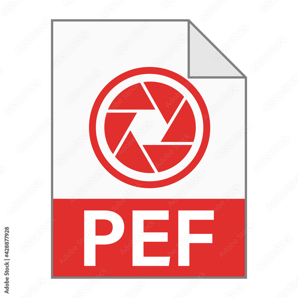 Modern flat design of PEF file icon for web Modern flat design of PEF file icon for web