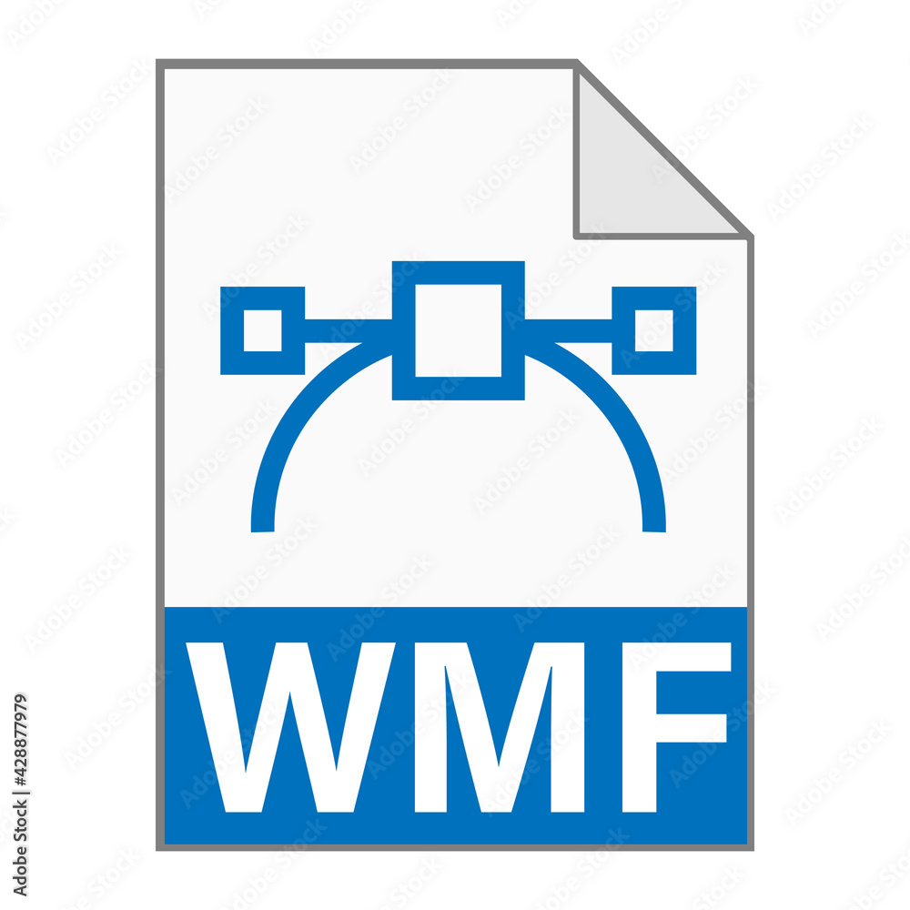 Modern flat design of WMF file icon for web Modern flat design of WMF file icon for web