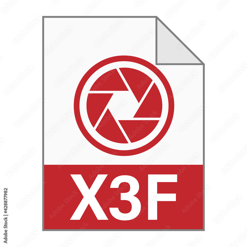 Modern flat design of X3F file icon for web Modern flat design of X3F file icon for web
