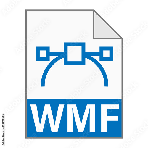 Modern flat design of WMF file icon for web