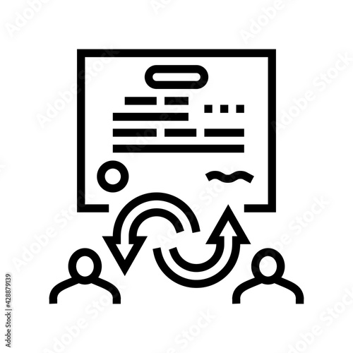 power of attorney law dictionary line icon vector. power of attorney law dictionary sign. isolated contour symbol black illustration