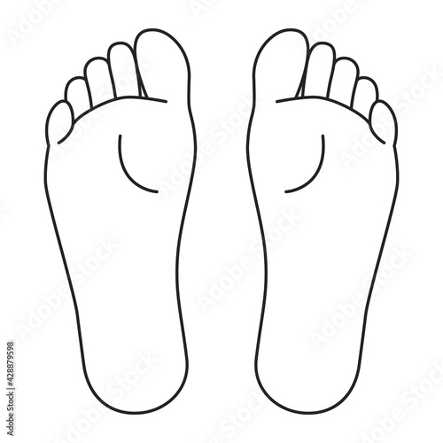 Barefoot isolated vector illustration. 