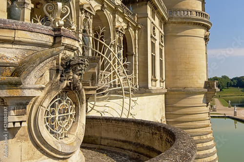 Architectuere detail of Chantilly castle, France photo