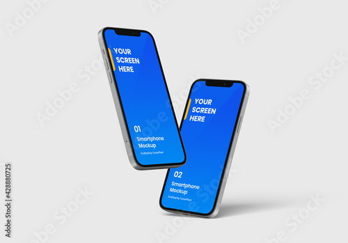 Smartphone Mockup | Fully Editable File, Replaceable Screen, Separated Shadow and Background