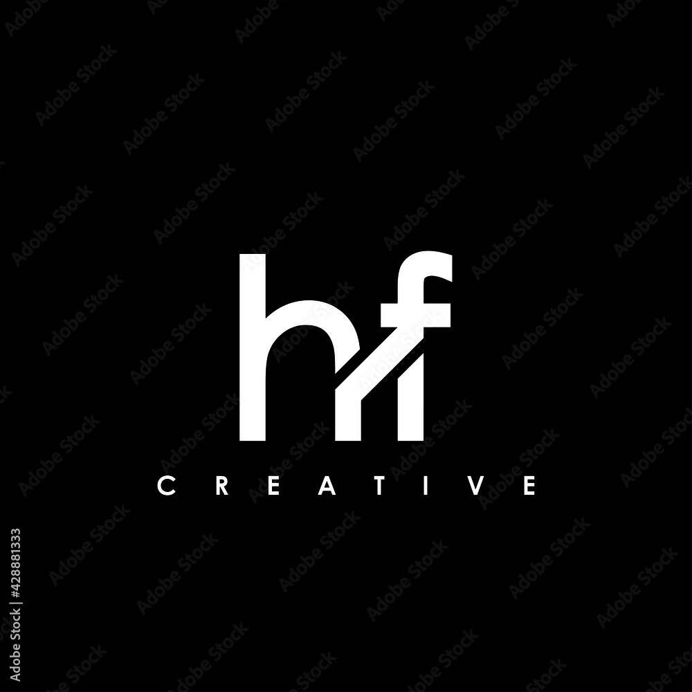 HF Letter Initial Logo Design Template Vector Illustration