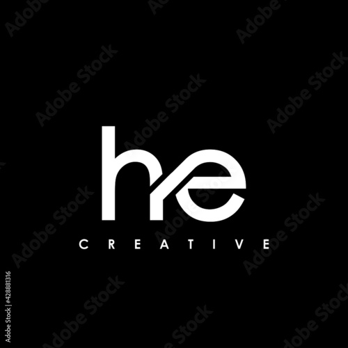 HE Letter Initial Logo Design Template Vector Illustration