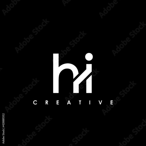 HI Letter Initial Logo Design Template Vector Illustration