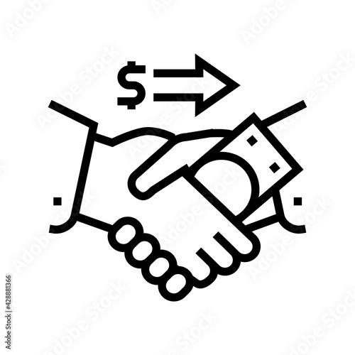 corruption law dictionary line icon vector. corruption law dictionary sign. isolated contour symbol black illustration