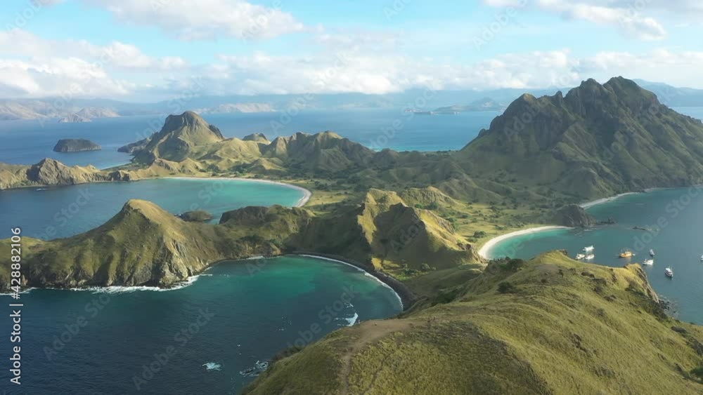 2020 - Excellent aerial shot of Padar Island within Komodo National Park in Indonesia.