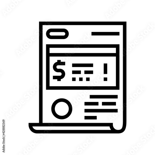 penalty law dictionary line icon vector. penalty law dictionary sign. isolated contour symbol black illustration