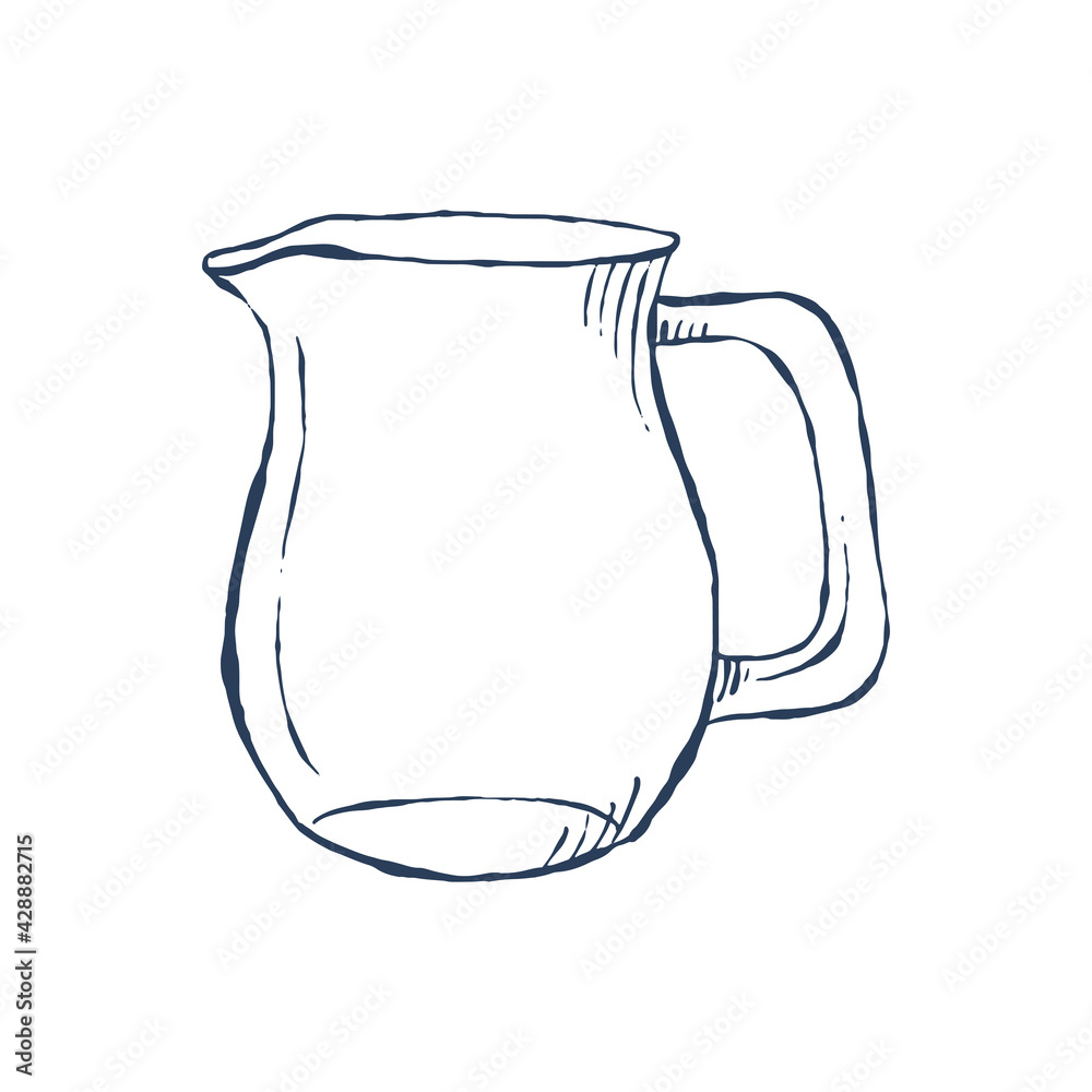 Vector doodle glass jug Vector doodle glass jug