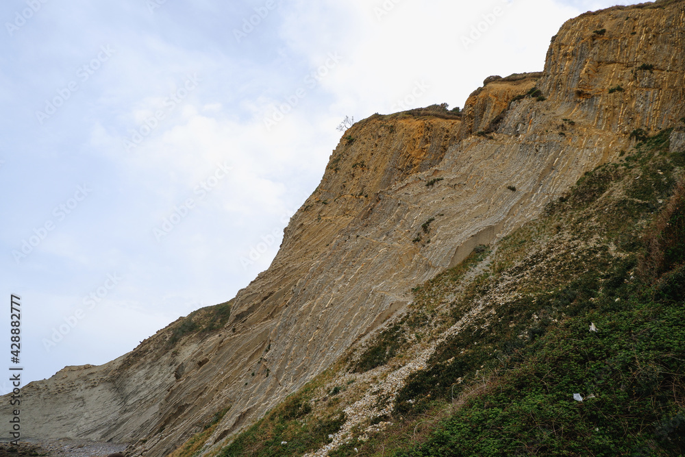 The Flysches of Zumaia.Basque coast, declared a World Heritage Site by UNESCO. Archaeological formations of the so-called  flysches on Earth. 