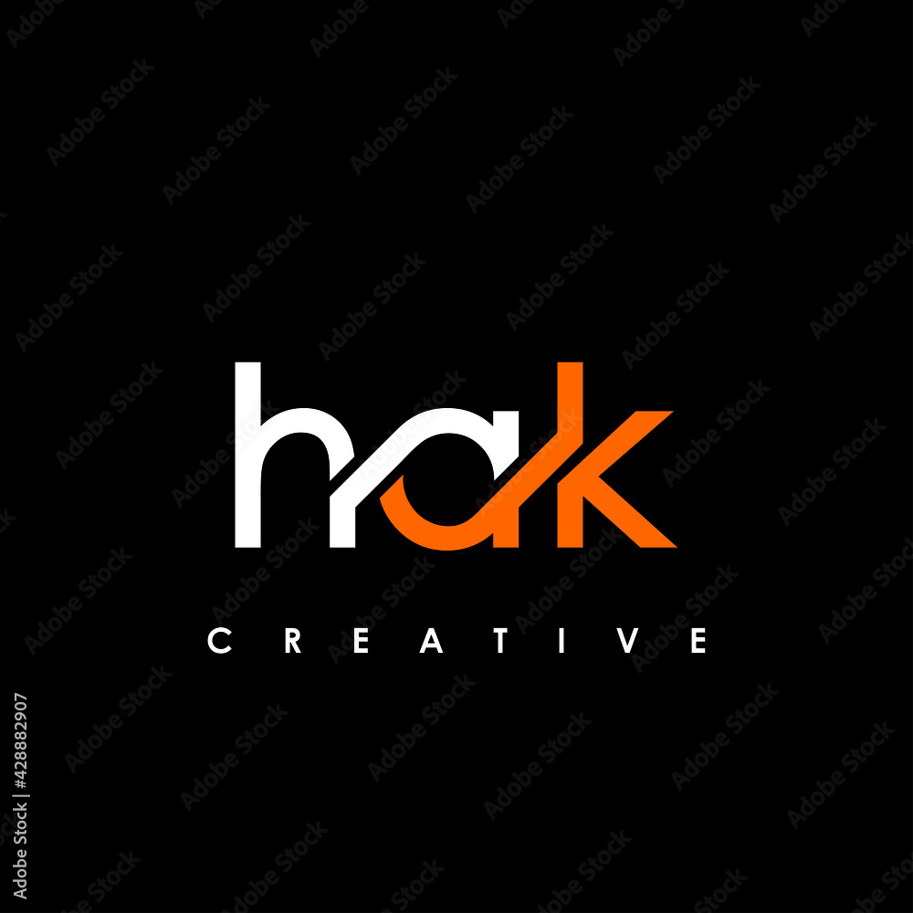 HAK Letter Initial Logo Design Template Vector Illustration - obrazy, fototapety, plakaty 