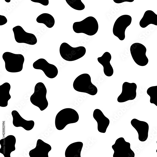 Cow vector seamless pattern Monochrome black and white simply trendy modern textile wrapping paper design Milk Day