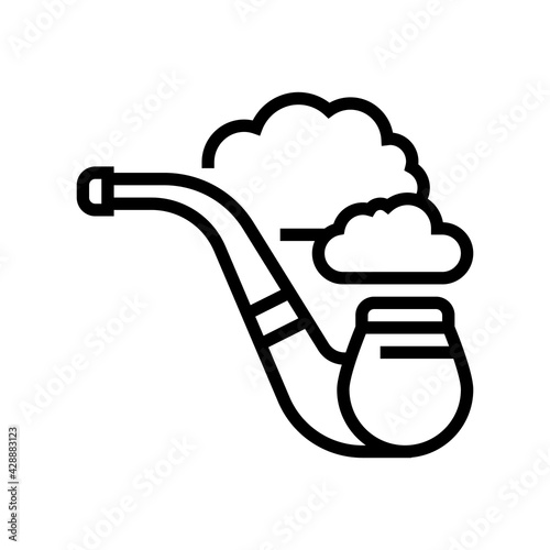 smoking pipe mens leisure line icon vector. smoking pipe mens leisure sign. isolated contour symbol black illustration