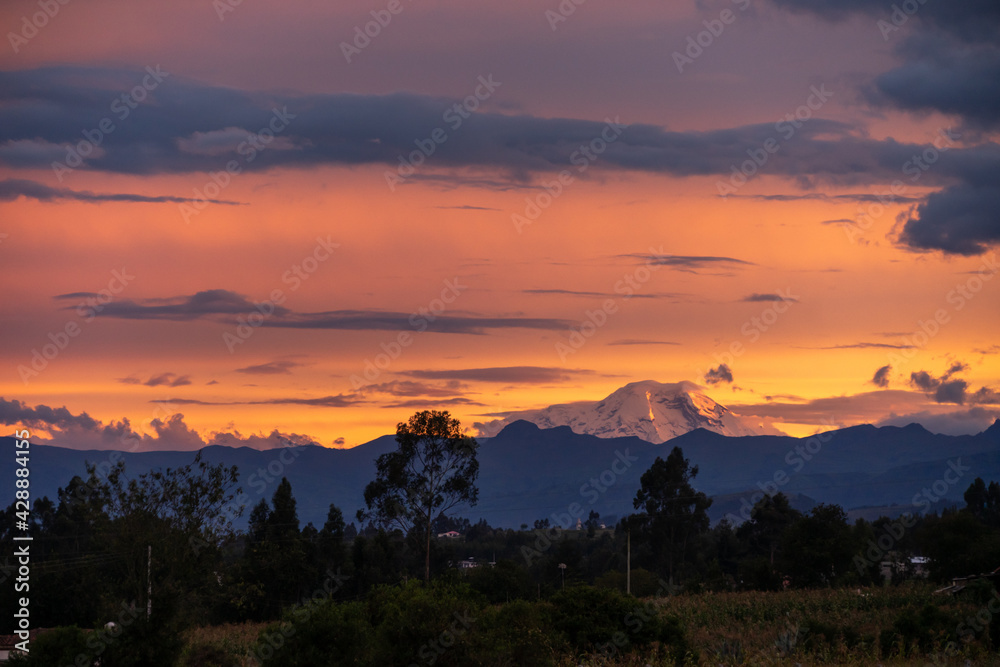 Chimborazo Volcano, Ecuador at sunset