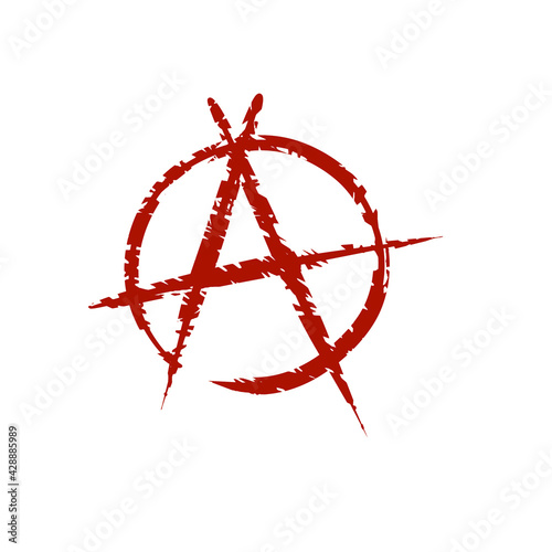 Anarchy. Letter A in the circle. A symbol of chaos and rebellion. photo