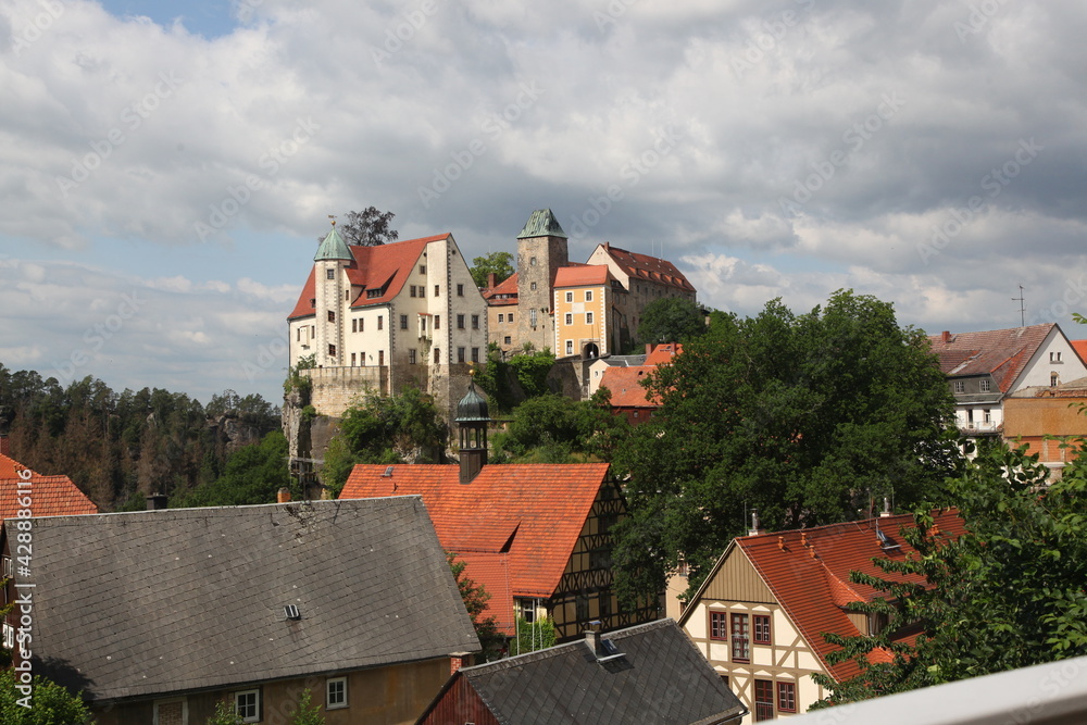 Saksonia Szwajcarska, Hohnstein - zamek - obrazy, fototapety, plakaty 