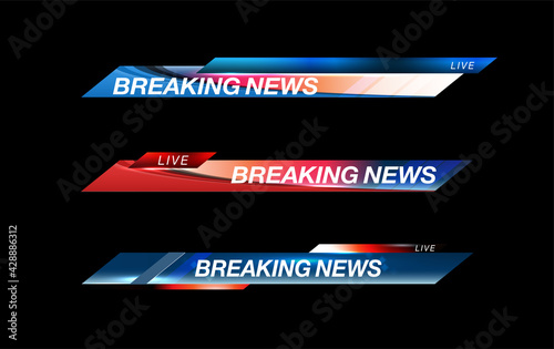 Lower Third TV News Bars Set Vector. Tv news bar. Television broadcast media title banner