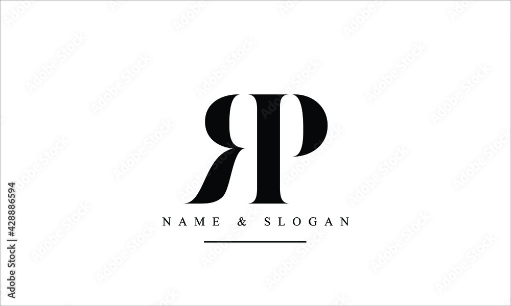 PR, RP, P, R abstract letters logo monogram