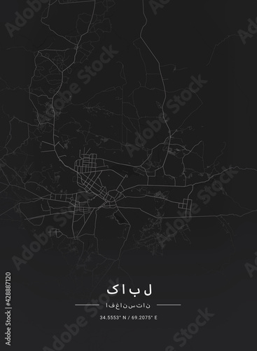 Map of Kabul, Afghanistan