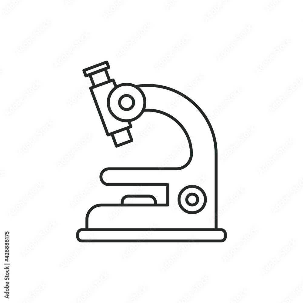 Microscope line icon isolated on white background. Vector illustration Microscope line icon isolated on white background. Vector illustration