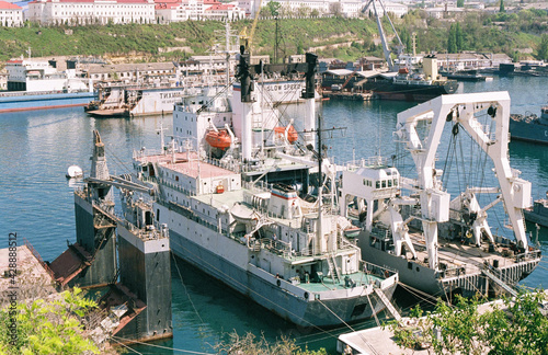 Technical ships in the bay of Sevastopol