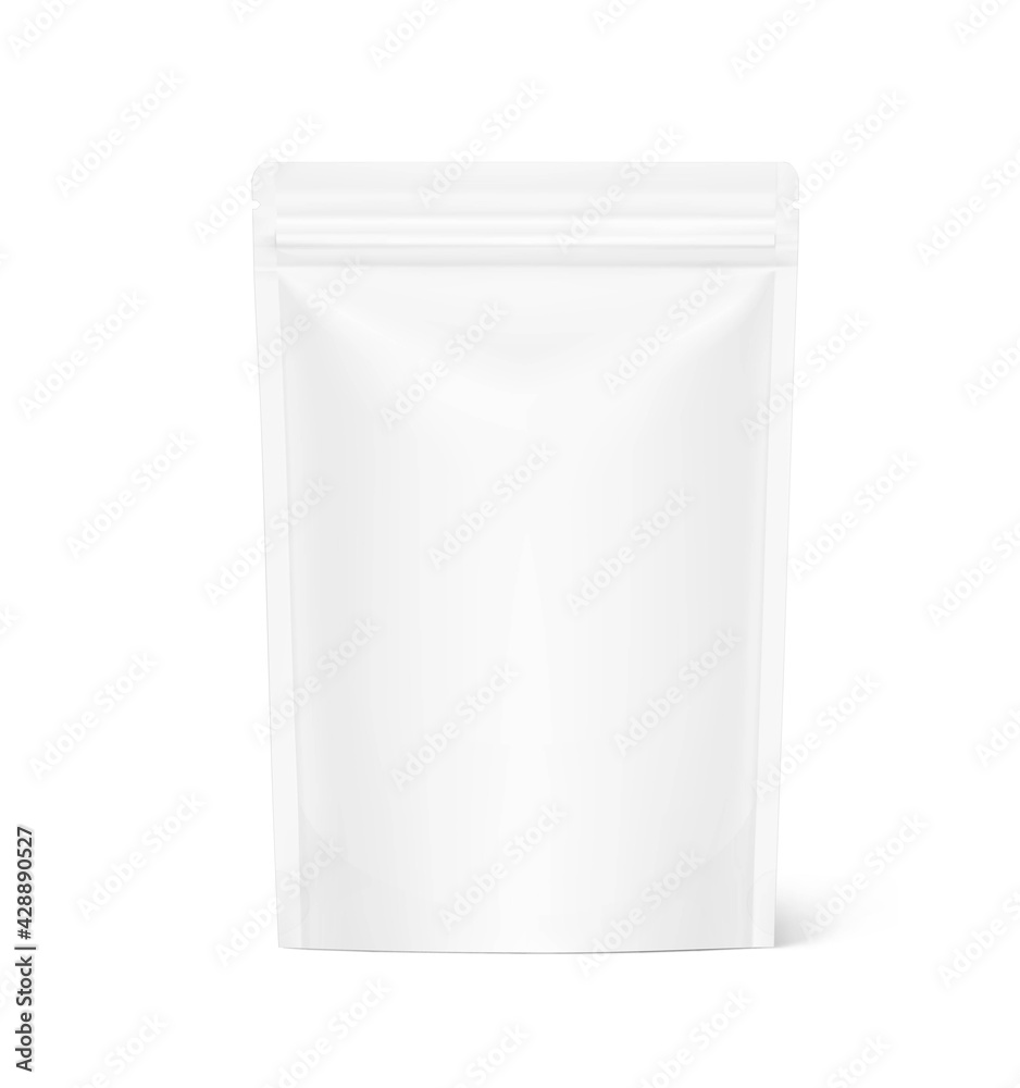 Pouch bag mockup on white background. Vector illustration isolated. Front view. Can be use for template your design, presentation, promo, ad. EPS10. Pouch bag mockup on white background. Vector illustration isolated. Front view. Can be use for template your design, presentation, promo, ad. EPS10.