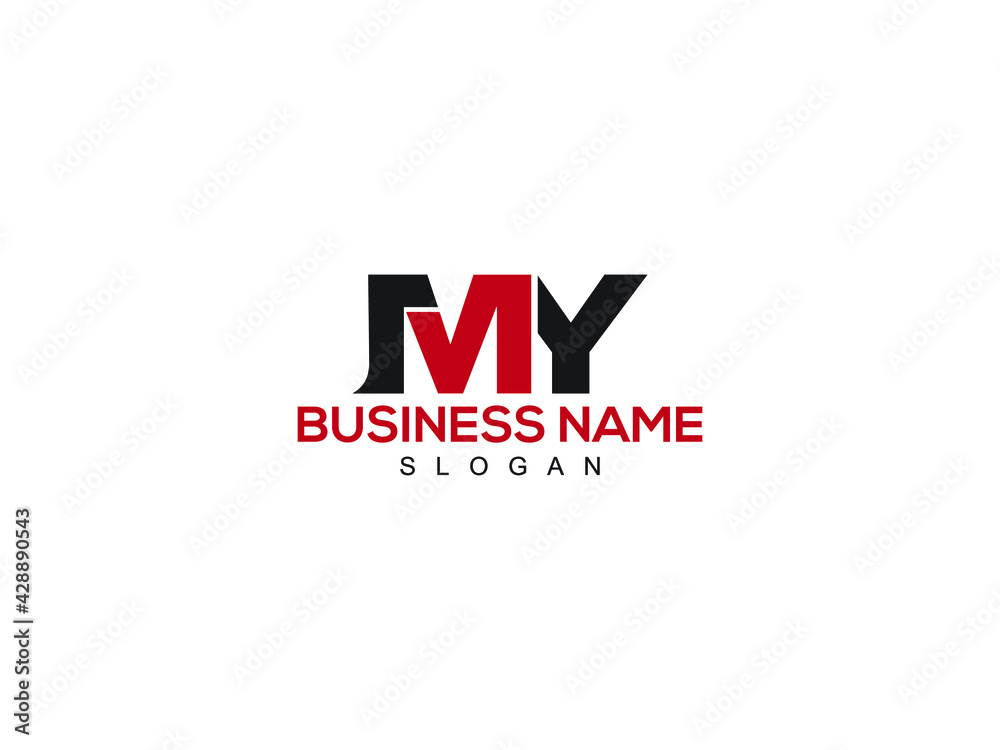 MY Letter Logo, my logo icon vector for business - obrazy, fototapety, plakaty 
