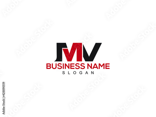 MV Letter Logo, mv logo icon vector for business