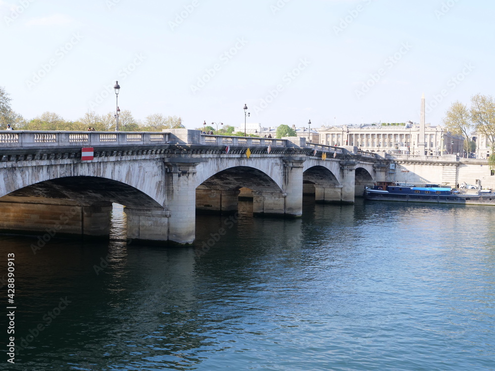 A bridge in Paris, April 2021, France.