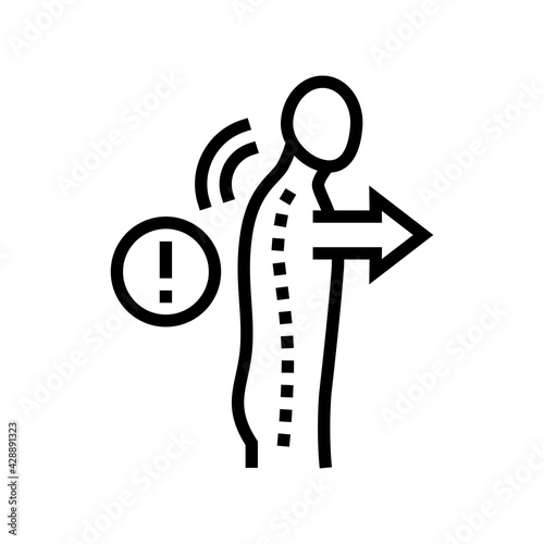 slouch scoliosis line icon vector. slouch scoliosis sign. isolated contour symbol black illustration