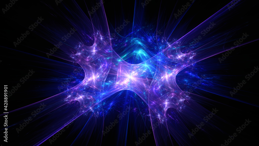 Obraz premium Abstract background, smooth multicolored lines on a black background.