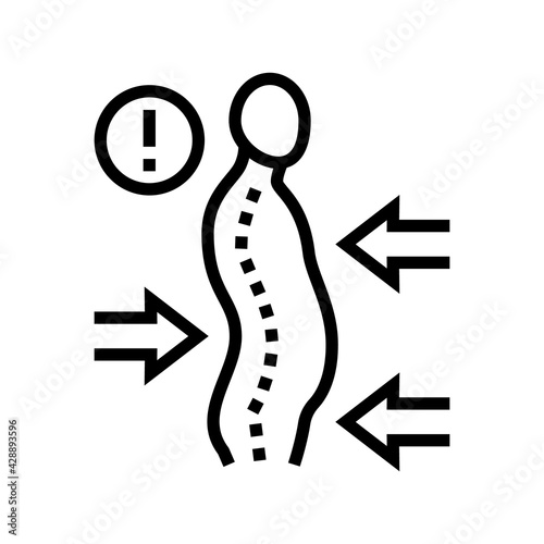 scoliosis disease line icon vector. scoliosis disease sign. isolated contour symbol black illustration