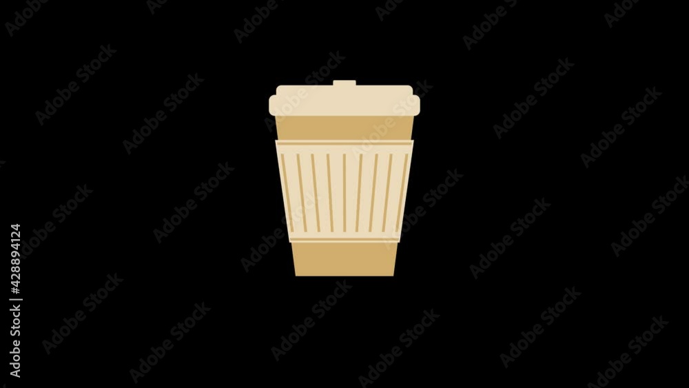animation of coffee to go in a paper cup. 2d motion