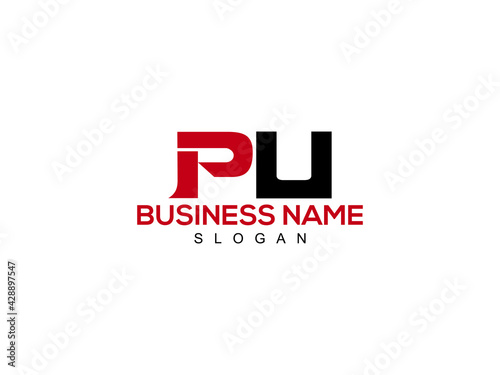 PU Letter Logo, pu logo icon vector for business