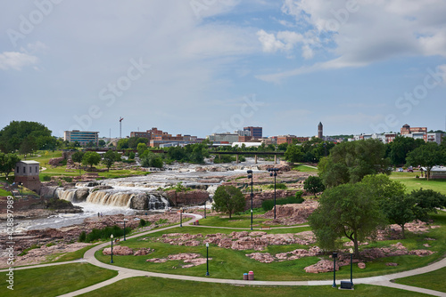 View over Sioux Falls with city skyline