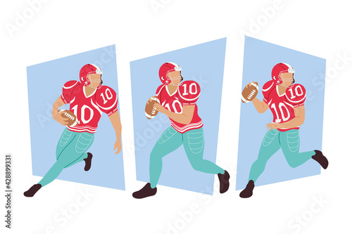 three american football players