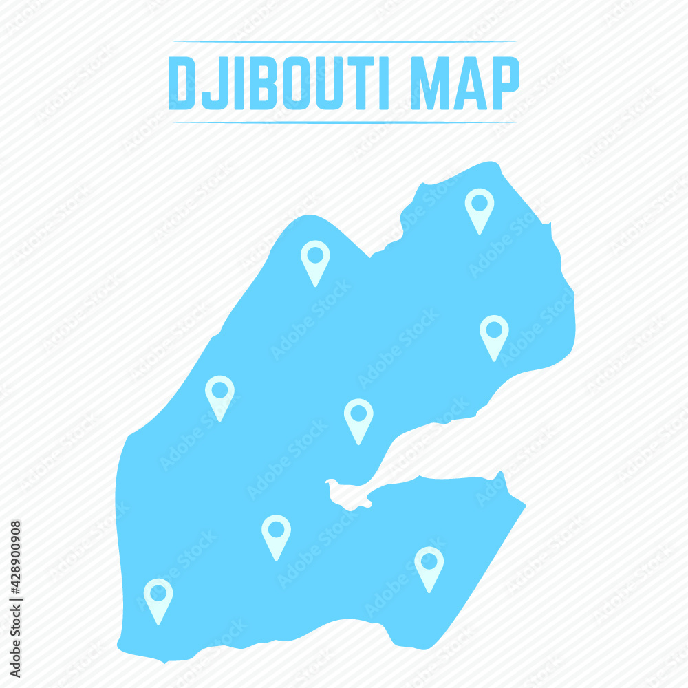 Djibouti Simple Map With Map Icons