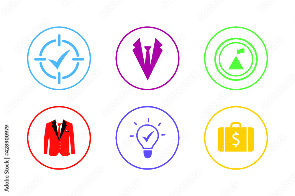 Colorful Success Icon Set Colorful Success Icon Set