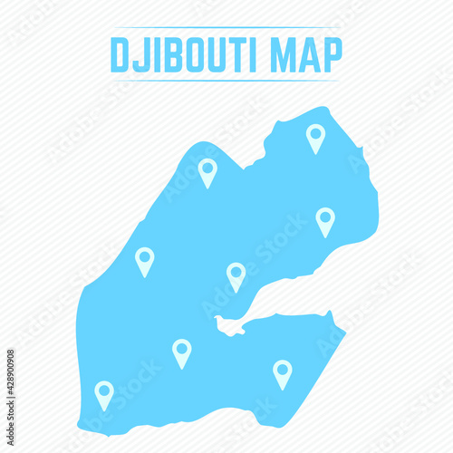 Djibouti Simple Map With Map Icons