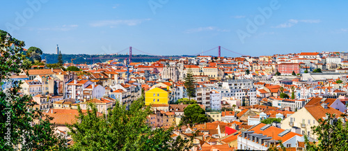  Panoramic view of the old town of Lisbon, Portugal