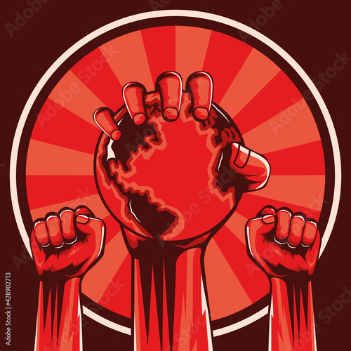 hands protesters revolution poster
