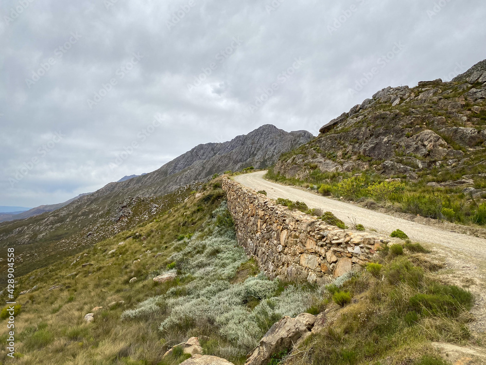 Dirt road at Swartberg Pass (black mountain), South Africa