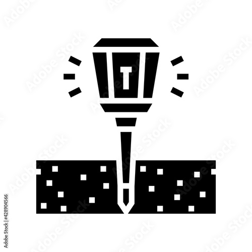 sonic repeller gardening glyph icon vector. sonic repeller gardening sign. isolated contour symbol black illustration