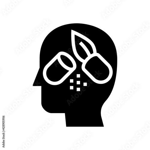 natural homeopathy pill glyph icon vector. natural homeopathy pill sign. isolated contour symbol black illustration
