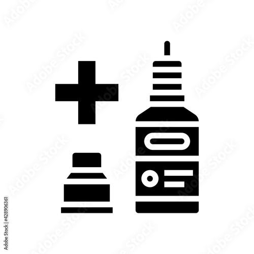 nasal or eye drops homeopathy glyph icon vector. nasal or eye drops homeopathy sign. isolated contour symbol black illustration