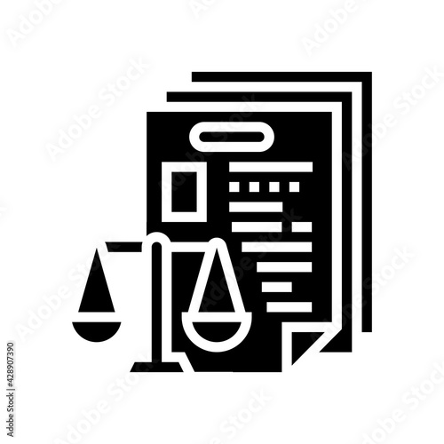 bureaucracy law dictionary glyph icon vector. bureaucracy law dictionary sign. isolated contour symbol black illustration